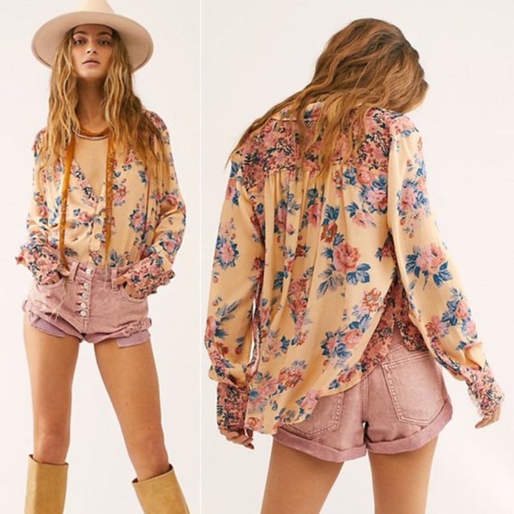 FREE PEOPLE hold onto me coral combo top S